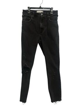 Abercrombie & Fitch Black Skinny Ripped High-Rise Jeans